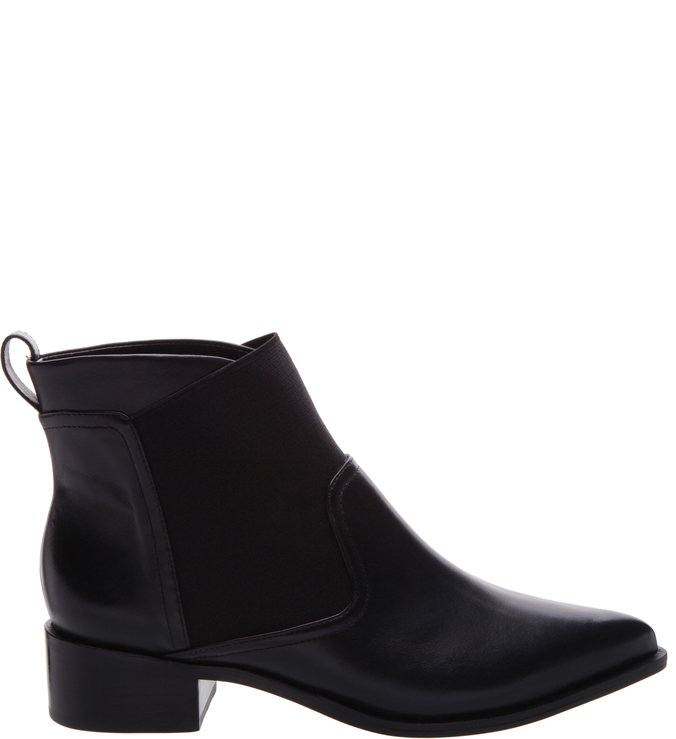 ankle boot couro preta